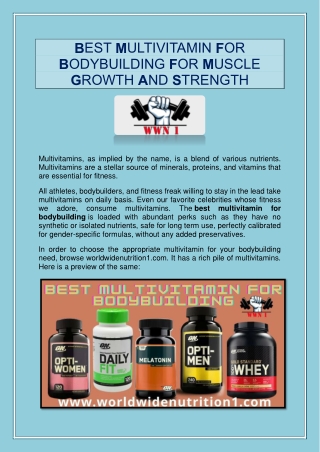 BEST MULTIVITAMIN FOR BODYBUILDING