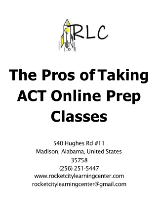 The pros of taking ACT online prep classes