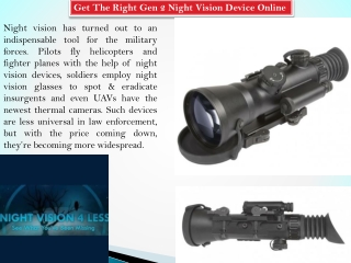 Gen 2 Night Vision - Night Vision 4 Less