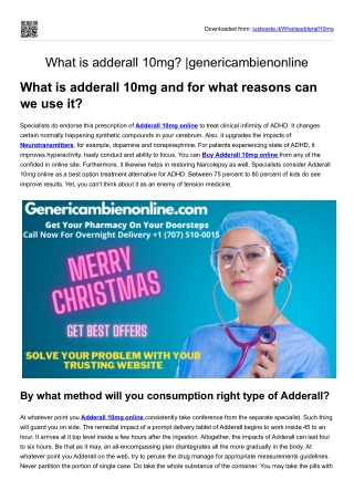 What is adderall 10mg? |genericambienonline