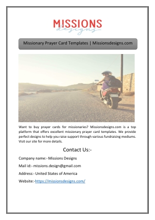 Missionary Prayer Card Templates | Missionsdesigns.com