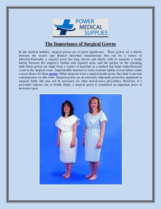 The Importance of Surgical Gowns