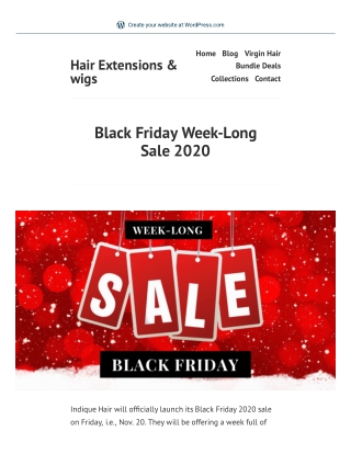 Black Friday Week-Long Sale 2020