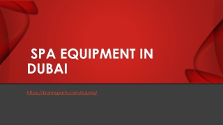 Spa Equipment in Dubai