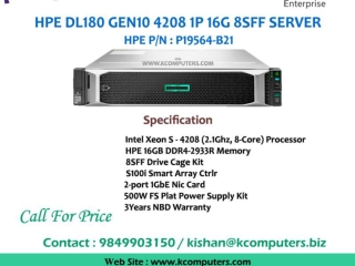 HPE DL180 GEN10 4208 1P 16G 8SFF SERVER