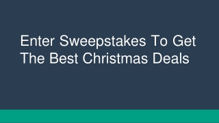 Christmas Deals and Offers With Sweepstakes