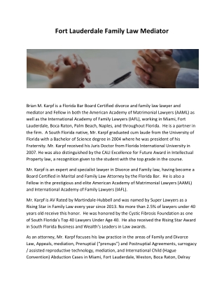 Fort Lauderdale Family Law Mediator