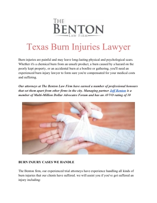 Texas Burn Injuries Lawyer