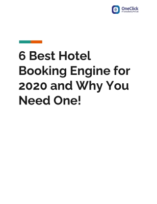 6 Best Hotel Booking Engine for 2020 and Why You Need One!