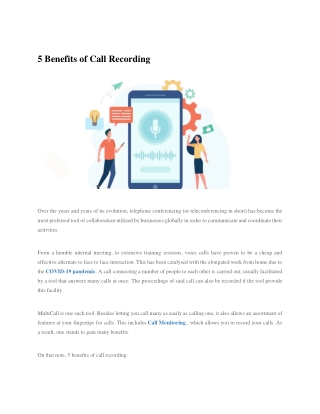 5 Benefits of Call Recording