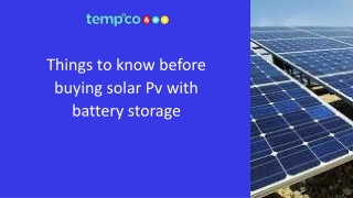 Solar PV with  Battery storage