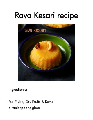 Rava Kesari Recipe