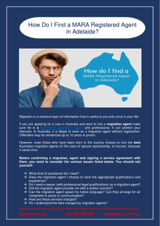How do I find a MARA registered migration agent in Adelaide?