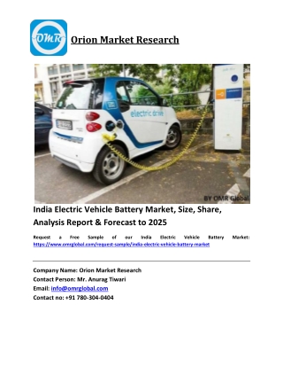 India Electric Vehicle Battery Market Growth, Size, Share, Industry Report and Forecast 2019-2025