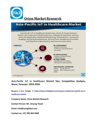 Asia-Pacific IoT in Healthcare Market Size, Competitive Analysis, Share, Forecast- 2019-2026