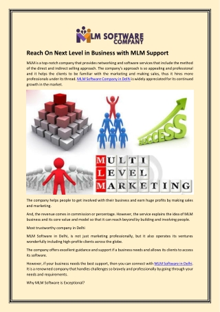 Reach On Next Level in Business with MLM Support