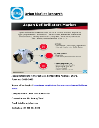 Japan Defibrillators Market Size, Competitive Analysis, Share, Forecast- 2019-2025