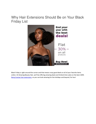 Why Hair Extensions Should Be on Your Black Friday List