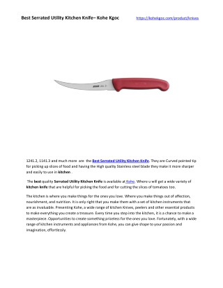 Best Serrated Utility Kitchen Knife– Kohe Kgoc