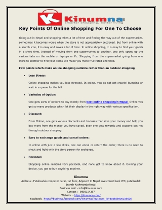 Key Points Of Online Shopping For One To Choose