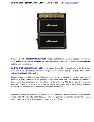 Best Marshall Speaker Cabinet Online-   Music  Cradle