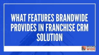 What features Brandwide provides in Franchise CRM solution