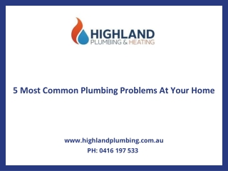 5 Most Common Plumbing Problems at Your Home