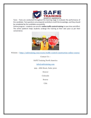 Online Traffic Control Person Certification Training