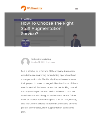 How To Choose The Right Staff Augmentation Service?