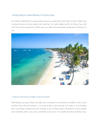 4 Easy Step to Save Money in Punta Cana