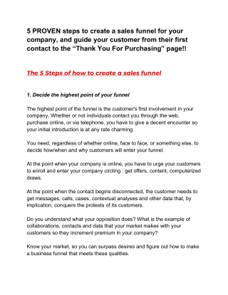 The 5 Steps Of How To Create A Sales Funnel For Your Online Sales