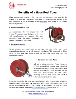 Benefits of a Hose Reel Cover