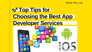 5  Top Tips for Choosing the Best App Developer Services