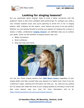 Looking for singing lessons?