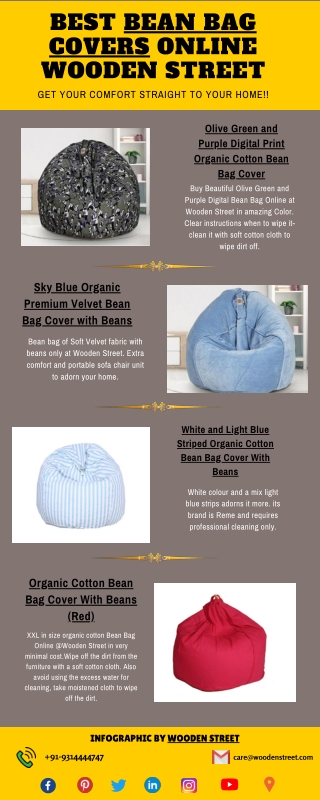 Choose Bean Bag Chair Covers from a wide range @Wooden Street