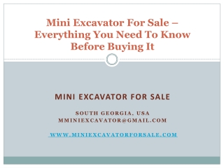 Mini Excavator For Sale – Everything You Need To Know Before Buying It