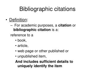 Bibliographic citations