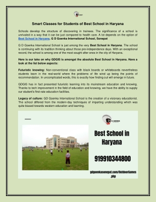 The Best School in Haryana - GD Goenka