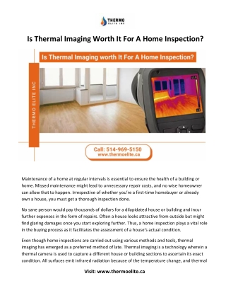Is Thermal Imaging Worth It For A Home Inspection?