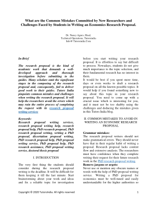 Common mistakes and challenges in writing an economics research proposal
