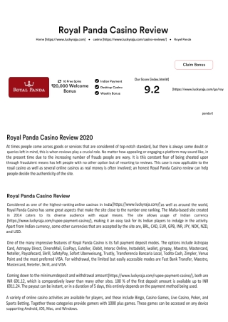 Royal Panda Casino Review