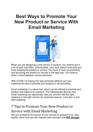 Best Ways to Promote Your New Product or Service With Email Marketing
