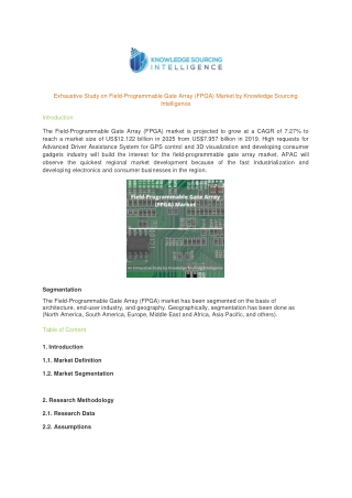 Exhaustive Study on Field-Programmable Gate Array (FPGA) Market