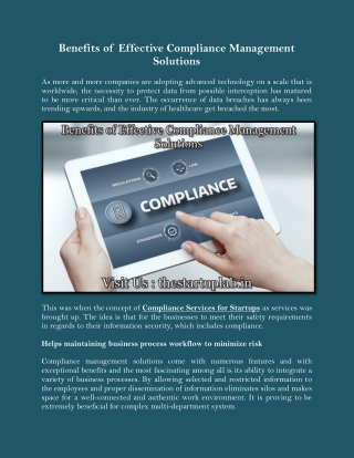 Benefits of Effective Compliance Management Solutions