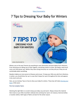 How to Dress Your Babies in Winter?