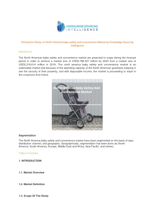 Exhaustive Study on North America baby safety and convenience Market