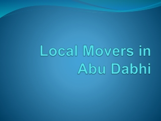 Local Movers in Abu Dhabi