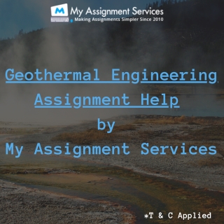 Geothermal Engineering Assignment Help by My Assignment Services