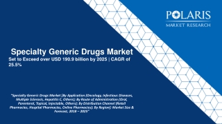 Specialty Generic Drugs Market [By Application (Oncology, Infectious Diseases, Multiple Sclerosis, Hepatitis C, Others);