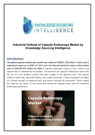 Industrial Outlook of Capsule Endoscopy Market by Knowledge Sourcing